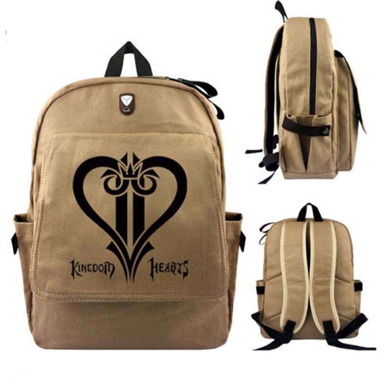 Gra Sora serce plecak uczen tornister Teenages torba podrozna Cosplay Mochila plecaki Laptop Canvas plecaki