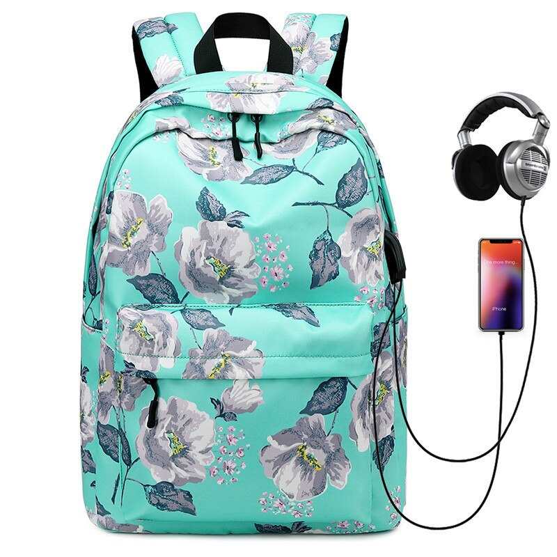 Kobiety plecak na laptopa Usb szkolne torby dla nastolatkow dziewczeta plecak Mochila Feminina Escolar plecak stylowe plecaki podrozne
