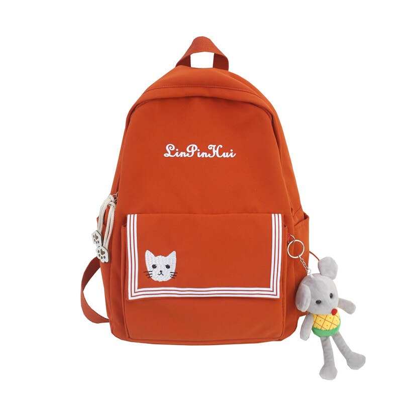 Nowy plecak plocienny dla kobiet Fashion Student Campus Printing Cat tornister dla nastoletnich dziewczat