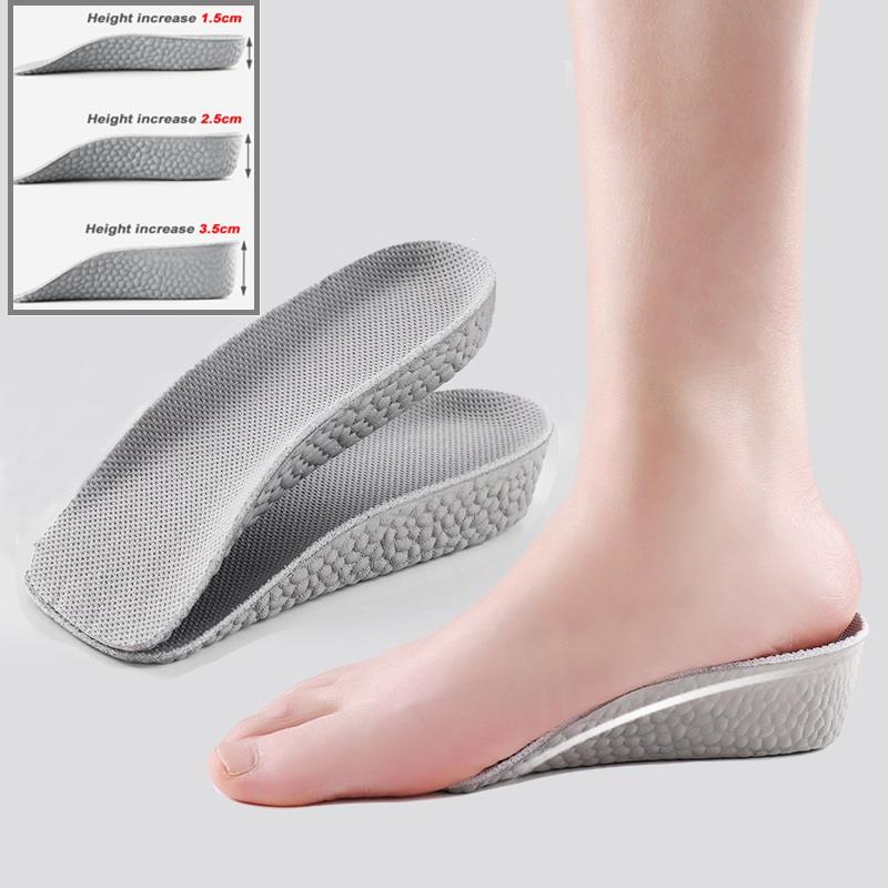 FoamBeads Height Increase Insole Arch Support Heel Pad Shock Absorption Insoles for Feet Light Weight Heighten Insoles Shoes Pad