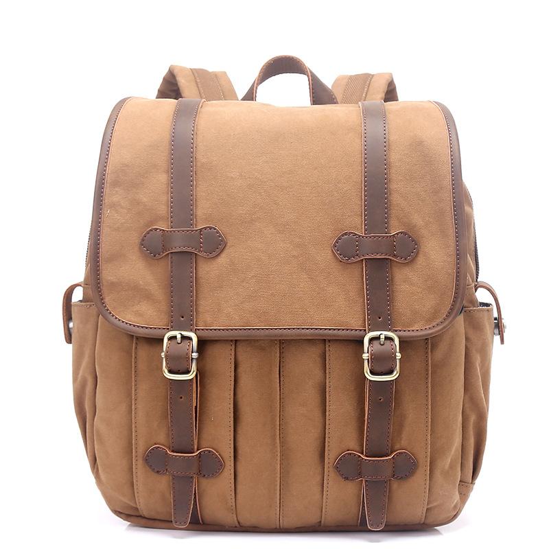 2020 New Male Waterproof Canvas Backpack Fashion Casual Multi function Backpack Outdoor Travel Large Capacity Bag