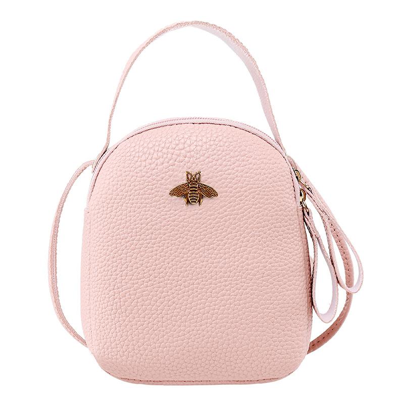 WOMEN PU Leather Small Backpack Belt Handle Zipper Fashion Small Bag Mini Backpack Solid Color Phone Bag