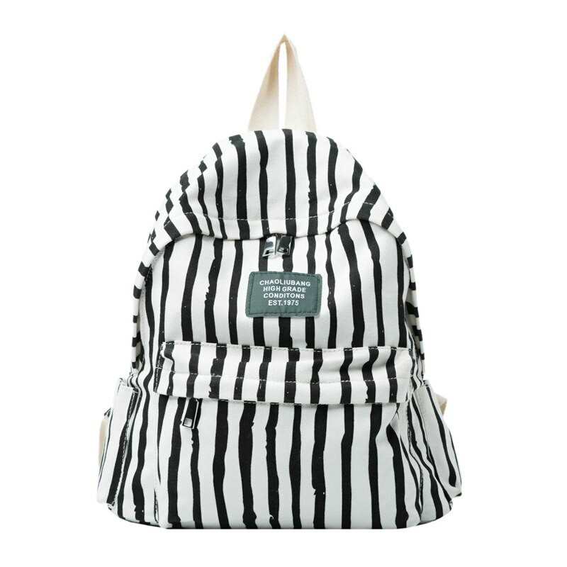 Nadruk w paski w stylu Casual, damska plecak plocienny nowy product o duzej pojemnosci prosty plecak studencki moda dzika torba podrozna