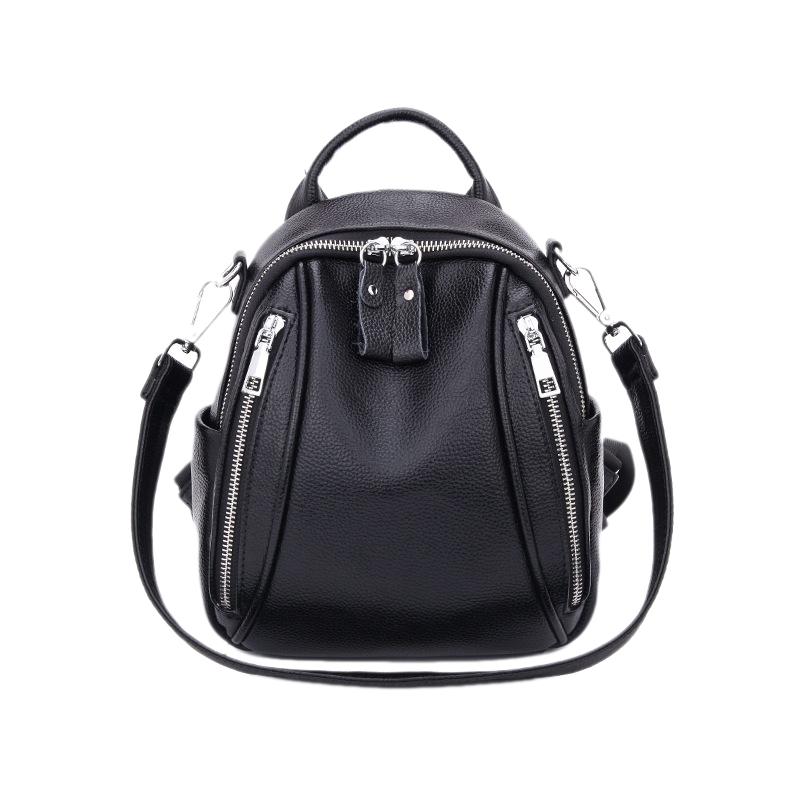Woman Mini Bag Leather Backpack Anti Theft Black Small Leather Shoulder Bag Female Travel Backpack Girl Backbag