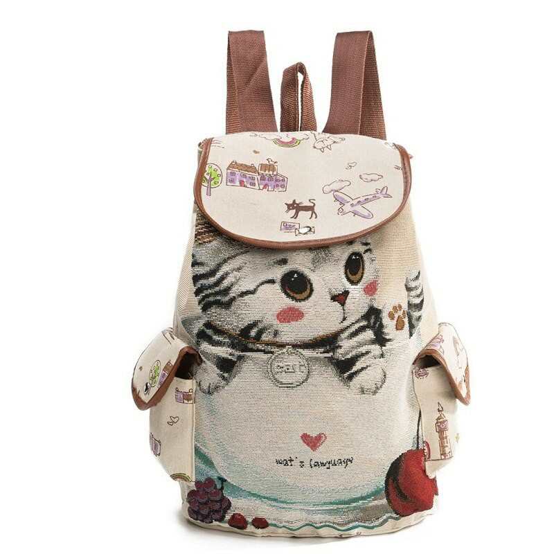 kobiety plecak plocienny koty plecak z nadrukiem dla moda dla dziewczat nastolatek kobiece plecaki ze sznurkiem dziewczyny szkolne torby