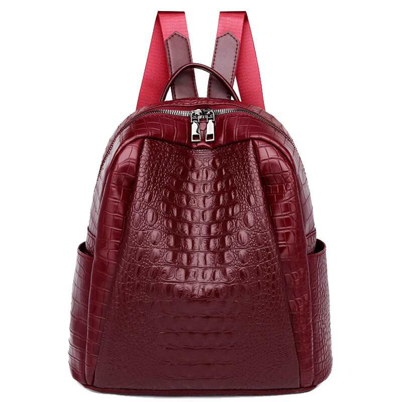 Krokodyl wzor skorzane plecaki kobiety moda szkolne torby dla nastolatkow dziewczyny o duzej pojemnosci plecaki podrozne przeciw kradziezy