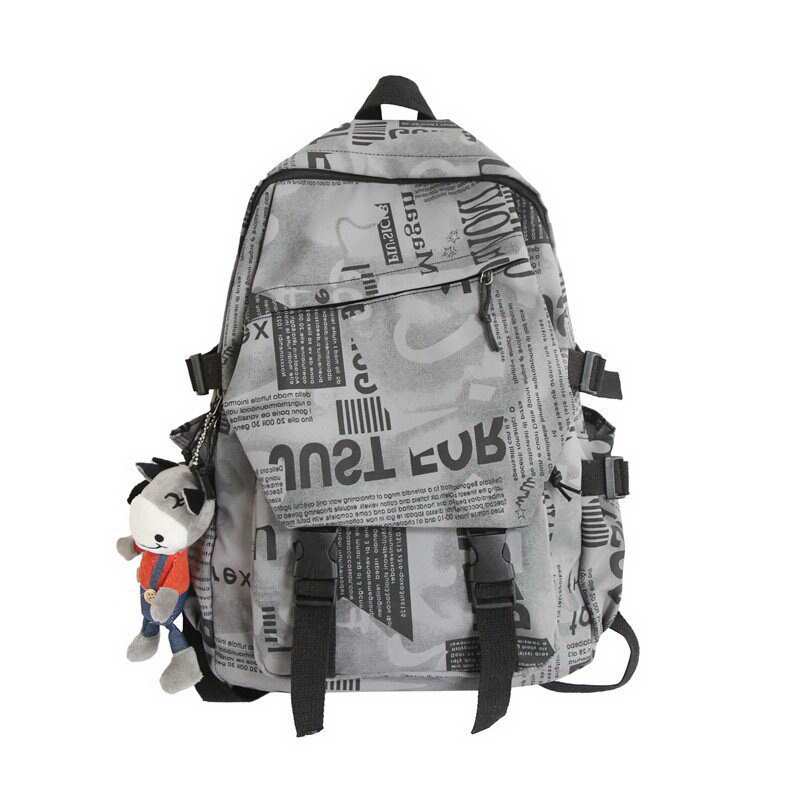 Trendy nadrukowane litery kobiety plecak wodoodporne nylonowe torby szkolne dla nastoletnich plecaki na laptopa mezczyzni torby podrozne WLHB2454