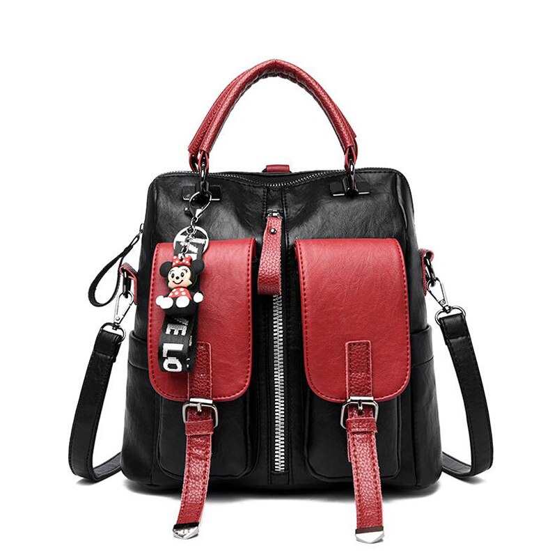 Plecak Vintage kobiety wysokiej jakosci skorzane plecaki 3 paski na ramionach damska torba na ramie luksusowa tornister dla nastoletnich dziewczat