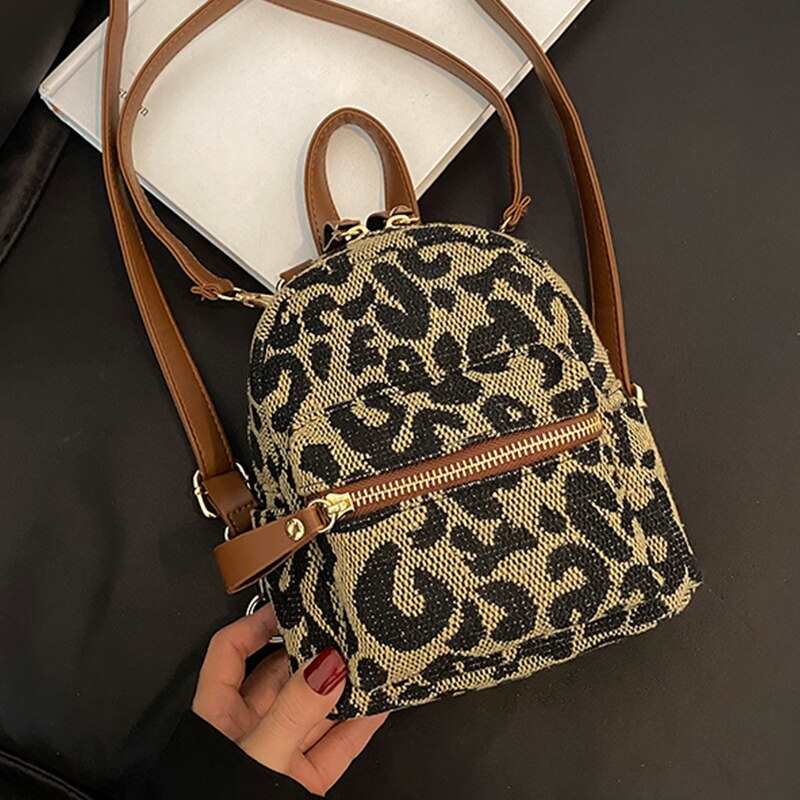 Moda Vintage Leopard maly plecak dla kobiet luksusowy projektant zima modne dziewczyny studenci powrot do szkoly pakiety ramie kobieta