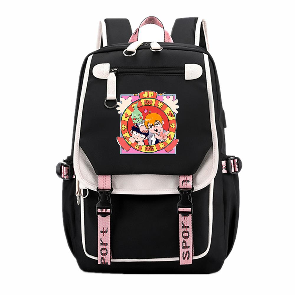 Mob Psycho 100 Anime School Bags Mobu Saiko Hyaku Bookbag Girls Kawaii Travel Backpack Large Laptop Bagpack Mochila Feminina