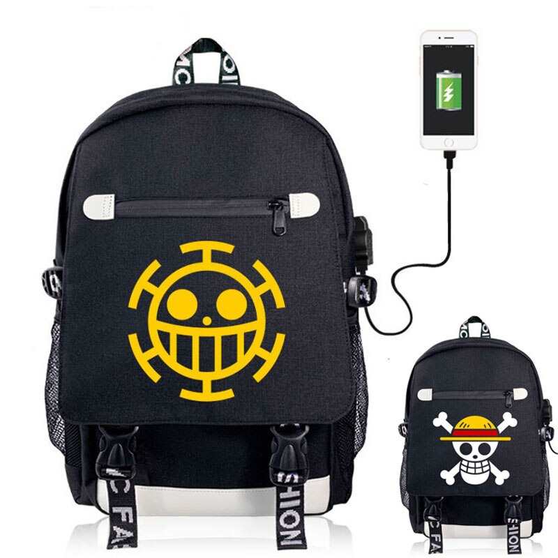 Slomkowy kapelusz piraci Trafalgar Law Anime Nylon plecaki szkolne torby podrozne torby na Laptop chlopcy dziewczyny mezczyzni kobiety Cosplay plecak