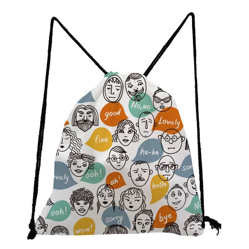 Cartoon Fashion torba ze sznurkiem druk 3D charakter plecak ze sznurkiem Chic codzienny plecak damski na co dzien