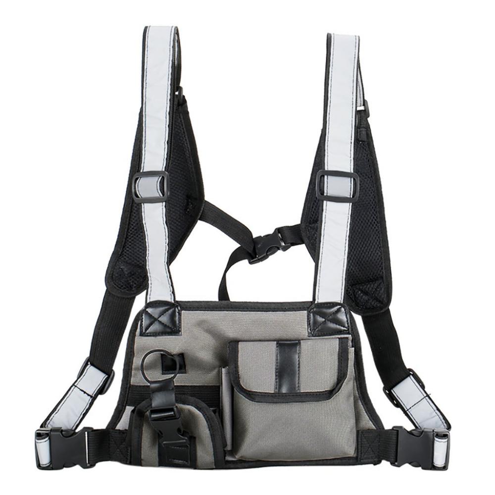 Waist Packs WOMEN Men Nylon Reflective Strap Vest Chest Rig Bags Outdoor Climbing Sports Streetwear Harness Money Pouch T1G