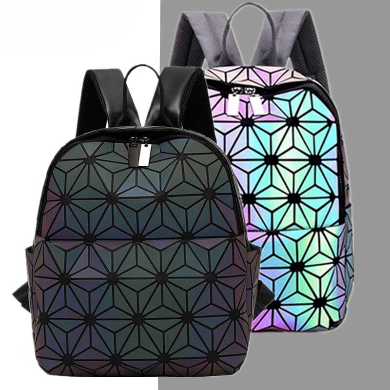 geometri ctriangle Hologram torby Luminous kobiet plecak sac dos 2021 kobiet plecak Mochilas holograficzny Bagpack