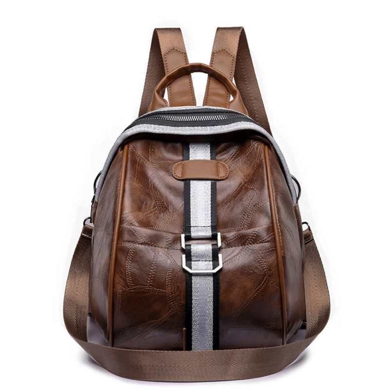 Vintage kobiety plecak wysokiej jakosci miekkie skorzane plecaki dla nastolatek dziewczyny kobieta szkolna torba na ramie wielofunkcyjny Bagpack