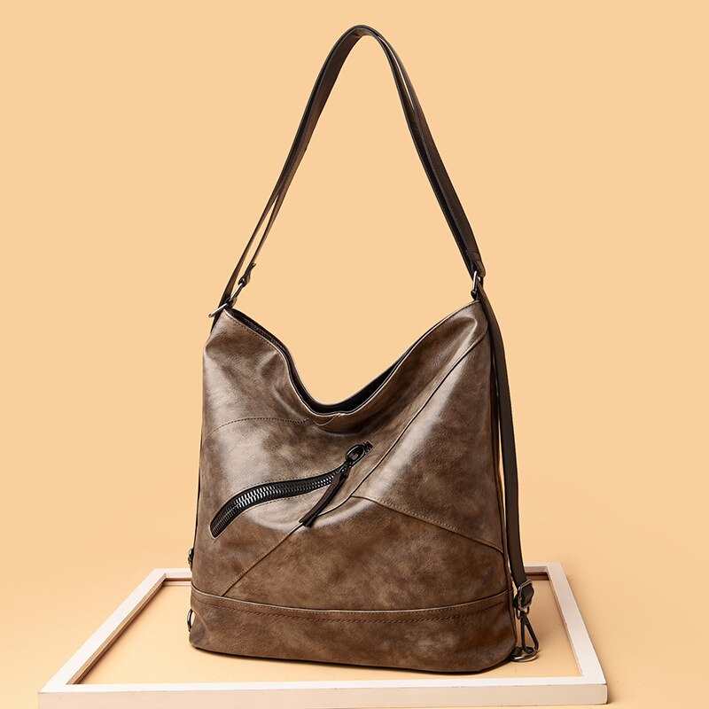 kobieta gladka oleju PU skorzana Tote torba klasyczna torba na ramie w stylu Retro duzy wysokiej jakosci plecak kobiet luksusowa torba WLHB2476