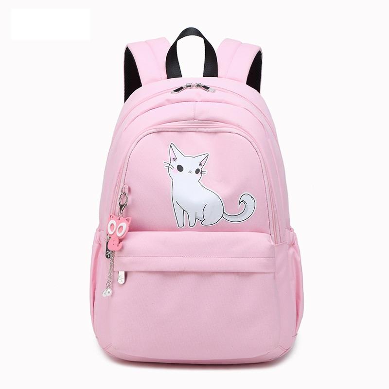 Students Cute Kitten Cat Printing Backpack Teenager Girls Shoulder Bags Travel Nylon Bagpack School Book bags Mochila Feminina