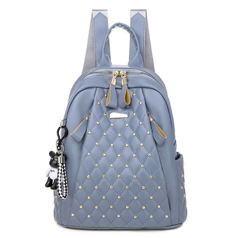 Diament krata nity kobiety plecak 2020 moda zamki projekt trwala prosta torba ze skory PU nastoletnie dziewczyny solidna kolorowa torba