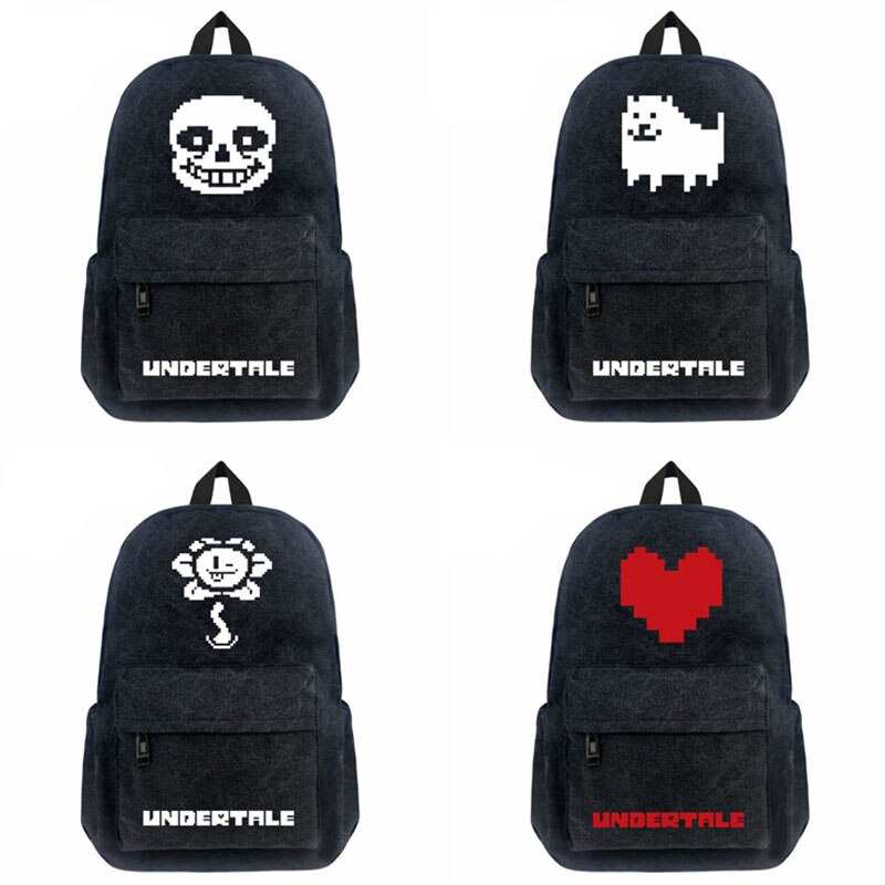 Gra plecak Sans denerwujacy pies Flowey Canvas plecaki mezczyzna kobiet dzieci nastolatki torby szkolne na laptopy plecak podrozny prezenty