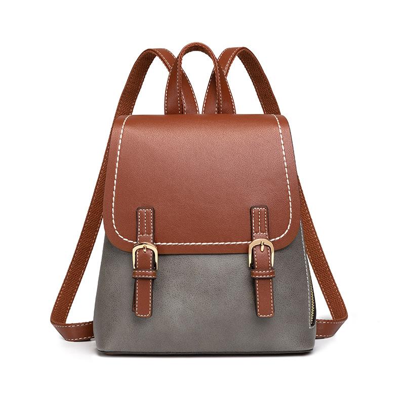 Retro Style Fashion Simple Messenger Bag Solid Color Casual WOMEN 's Backpack