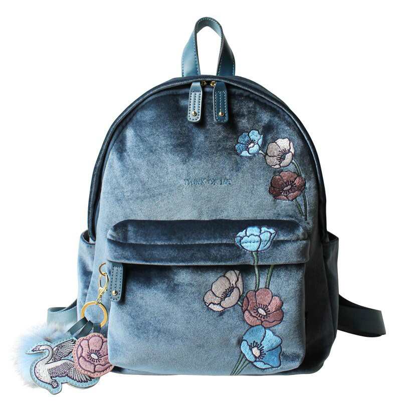 Kwiat ksiezniczka welurowy plecak kobiece wlosy ozdobne bombki szkolne torby dla nastoletnich dziewczat plecak na laptopa torby dla kobiet 2019