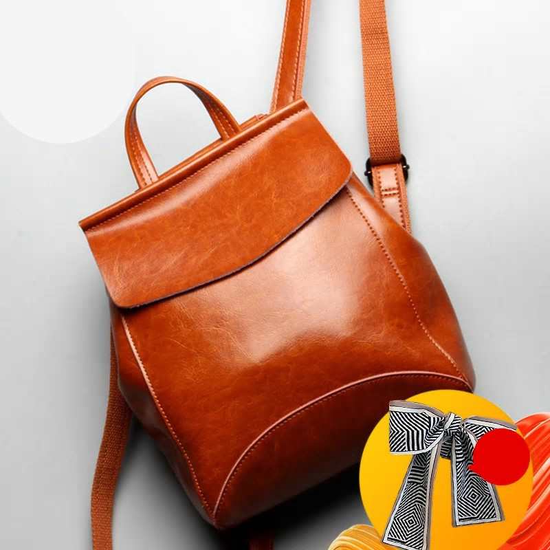 100% prawdziwej skory kobiet plecak moda brazowy codzienny dorywczo plecak Notebook tornister dla dziewczeca torba podrozna