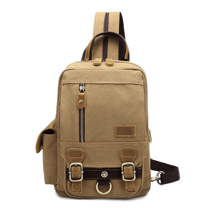 2020 New WOMEN 's Simple Style Canvas Fabric Backpack Fashion Casual Multi function Bag Outdoor Travel Light Small Backpack