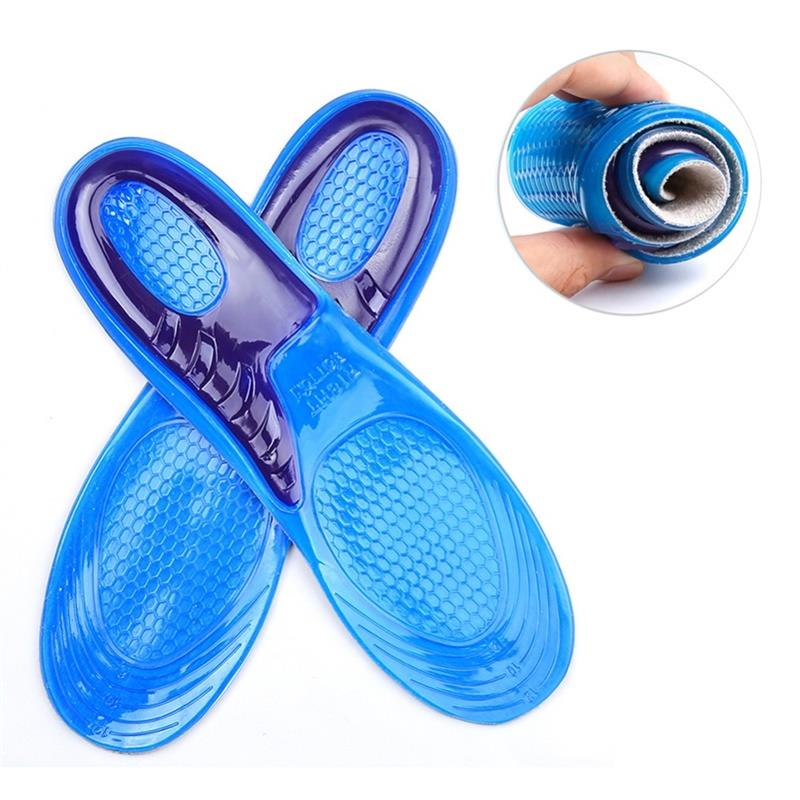 1 Pair Orthotic Arch Support Massaging Silicone Anti Slip Gel Soft Sport Shoe Insole Pad For Man Women insoles Shock Absorption