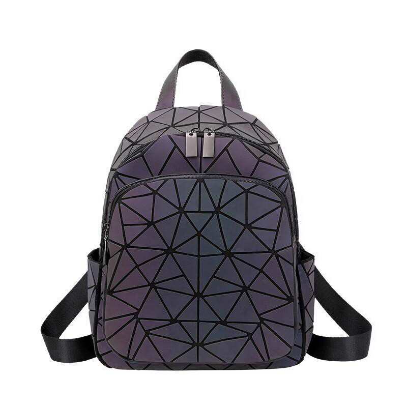 2021 nowy plecak torebka dla kobiet styl Preppy maly plecak moda geometryczny odblaskowy plecak dla dziewczynek