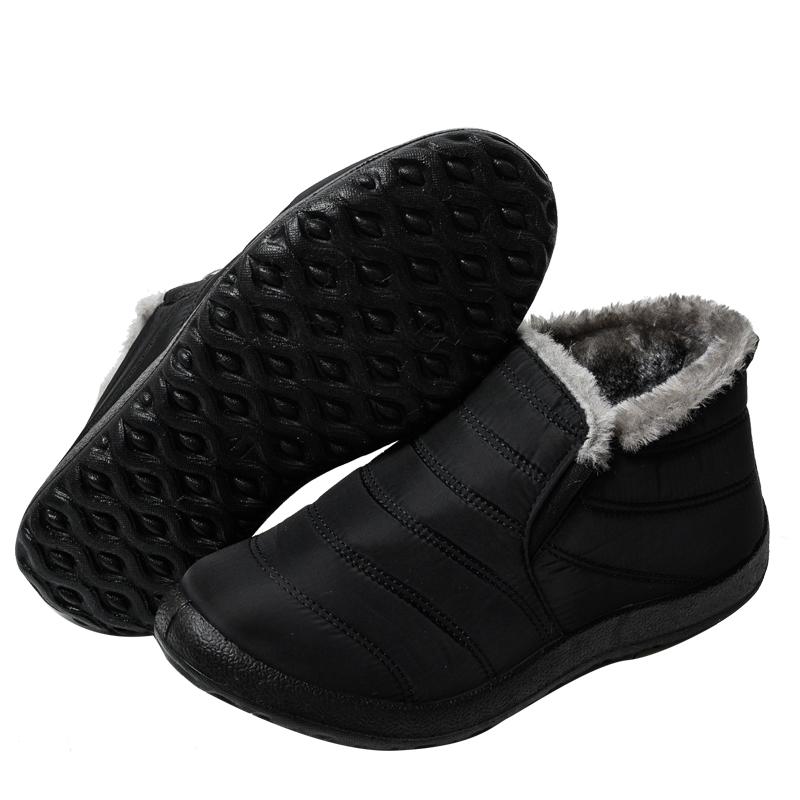 Women's Ankle Boots Fur Warm Unisex Ankle Boots For Women Shoes Slip On Warm Winter Boots Women Plus Size Casual Ladies Shoes