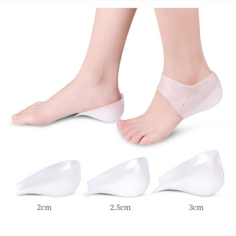 Unisex Invisible Height Lifting Increase Insoles Silicone Elastic Heel Pad Foot Protection Men Women Heel Cushion Hidden Insole