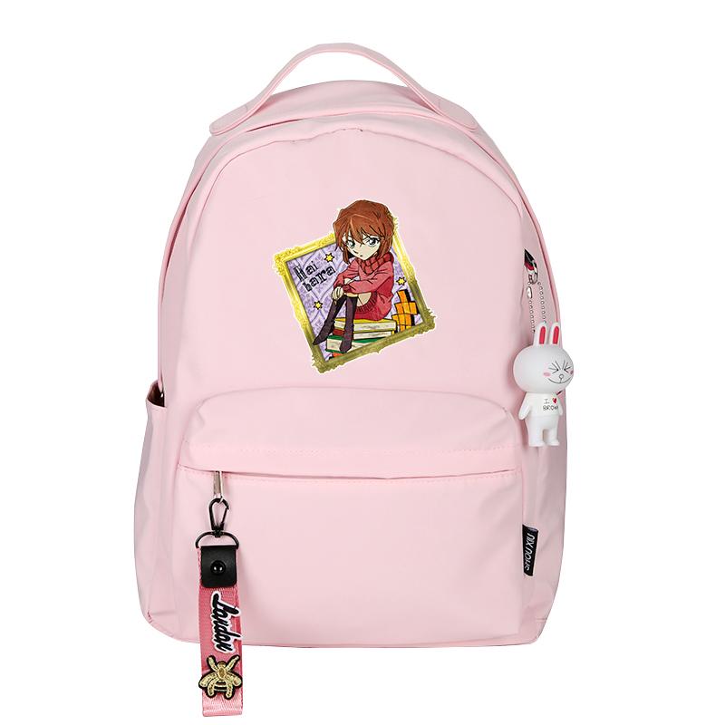Detective Conan Case Closed Small School Bags Candy Color Bookbag Kawaii WOMEN Backpack Cute Mochila Rugzak Travel Bagpack