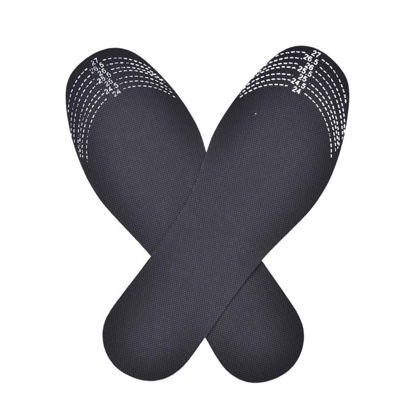 1 Pair Adjustable Scalable Insoles Unisex Bamboo Charcoal Deodorant Cushion Foot Inserts Shoe Pads Insoles Black
