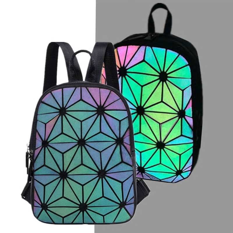 Marka projekt luminous kobiet plecak diament kraty swiecace panie maly plecak unikalne mody nastoletnie tornistry dla uczniow