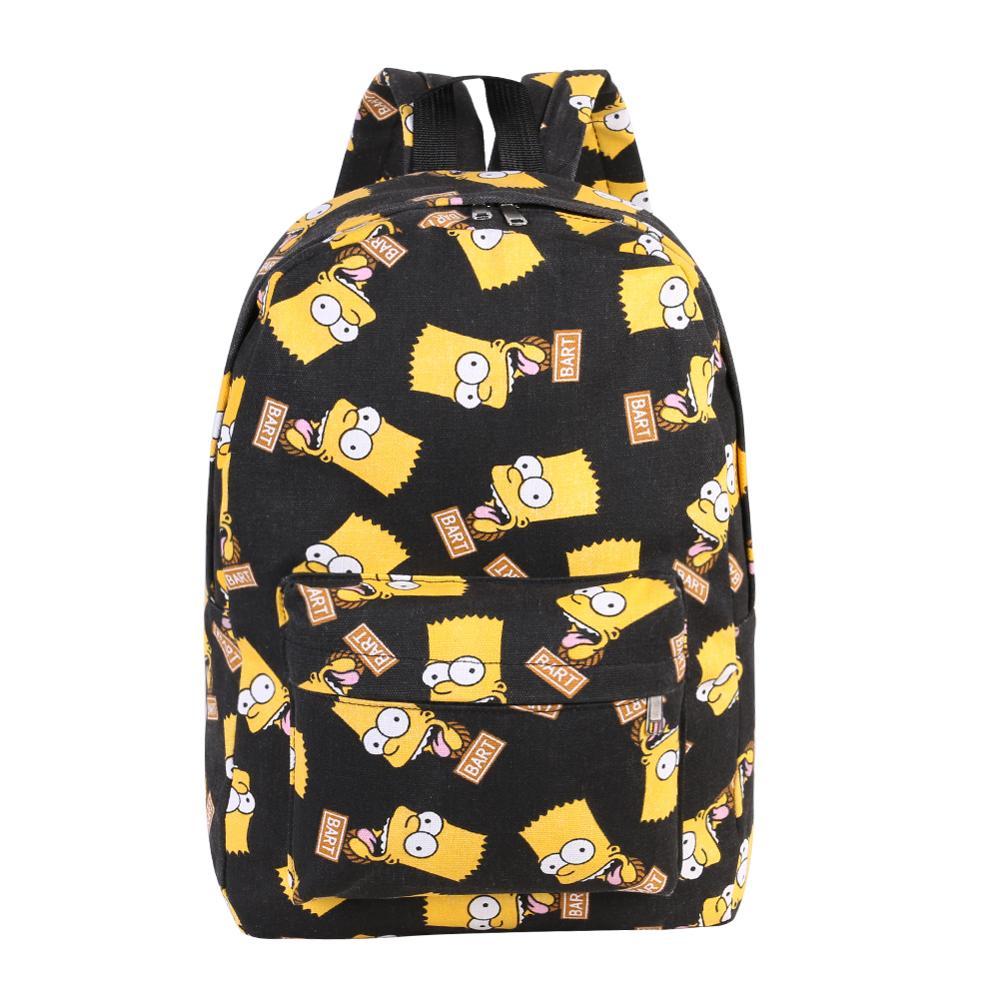 Canvas Printing Backpack WOMEN School Back Bags for Teenage Girls Cute Black Set Travel Backpacks Female Bagpack Rucksack