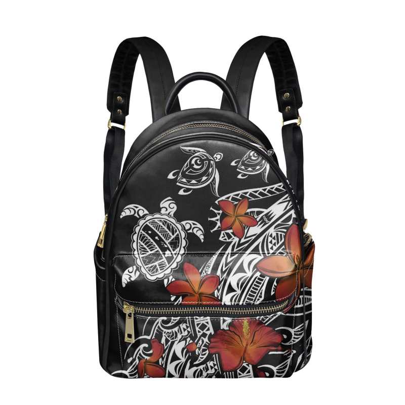 Hibiscus Plumeria polinezyjski wzor kobiet PU skorzany plecak torba damska dziewczyny maly tornister tornister Mochila
