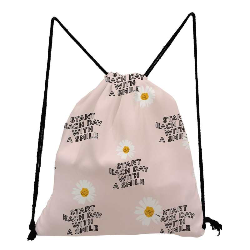 Plecak ze sznurkiem z kwiatowym nadrukiem przenosne torby szkolne dla dzieci calkiem na co dzien silownia torba na silownie roslina kobiety plywac torba do przechowywania podrozna