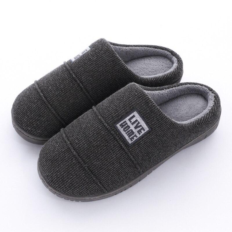 Women's slippers winter couples home indoor slippers knitted warm plus velvet new cotton ladies slippers TPR soft sole