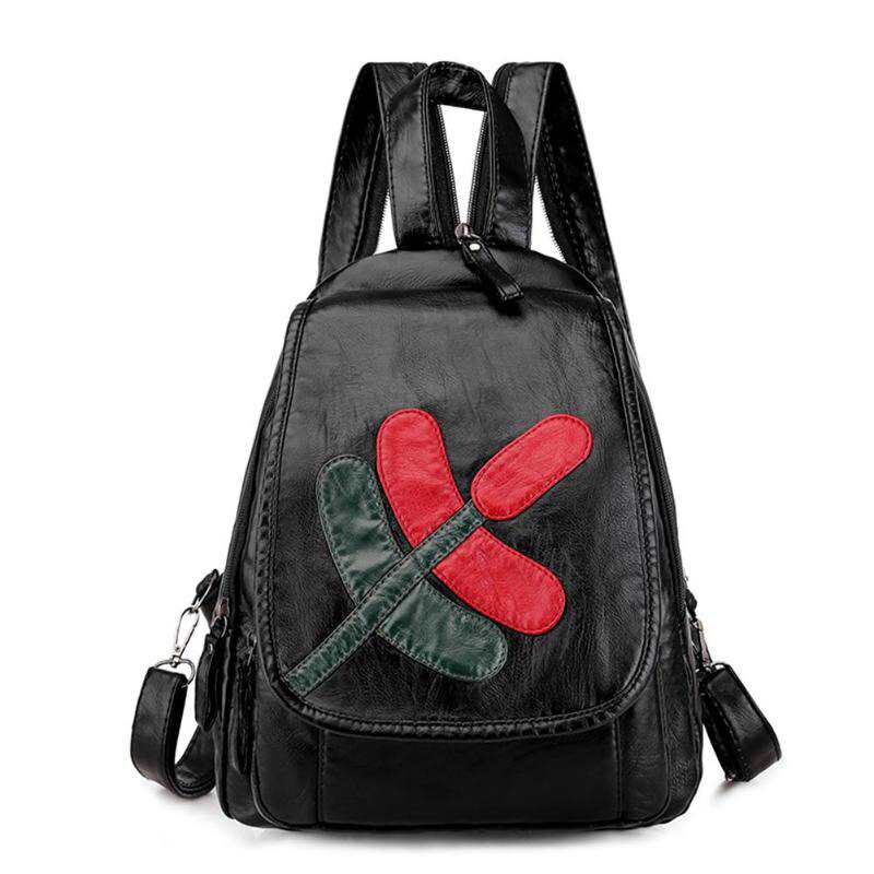 Nowy 3 in 1 plecak dla kobiet damska modny haft kwiaty torba na klatke piersiowa miekkie sprana skora podrozy swiatla mala torba Mochila Mujer