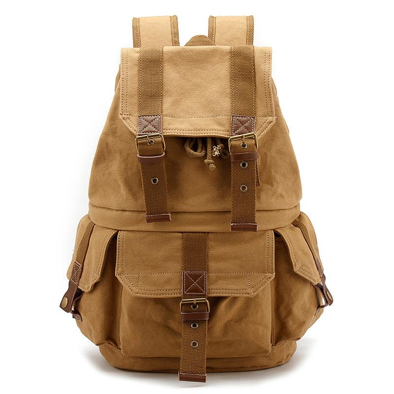 Outdoor Sports Mountaineering Bag Travel Luggage Bag Canvas Hiking Backpack Camping Rucksack Men's Backpack Mochila Militar Back