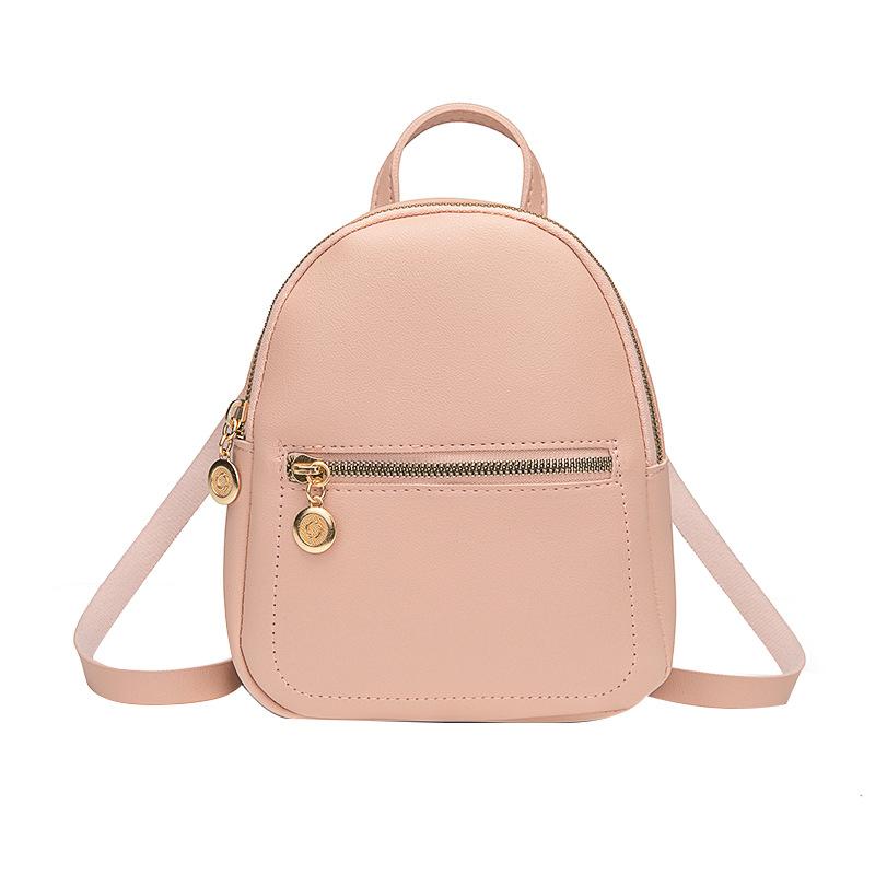 Fashion WOMEN Mini Backpack PU Leather Zipper Rucksack Travel Handbag
