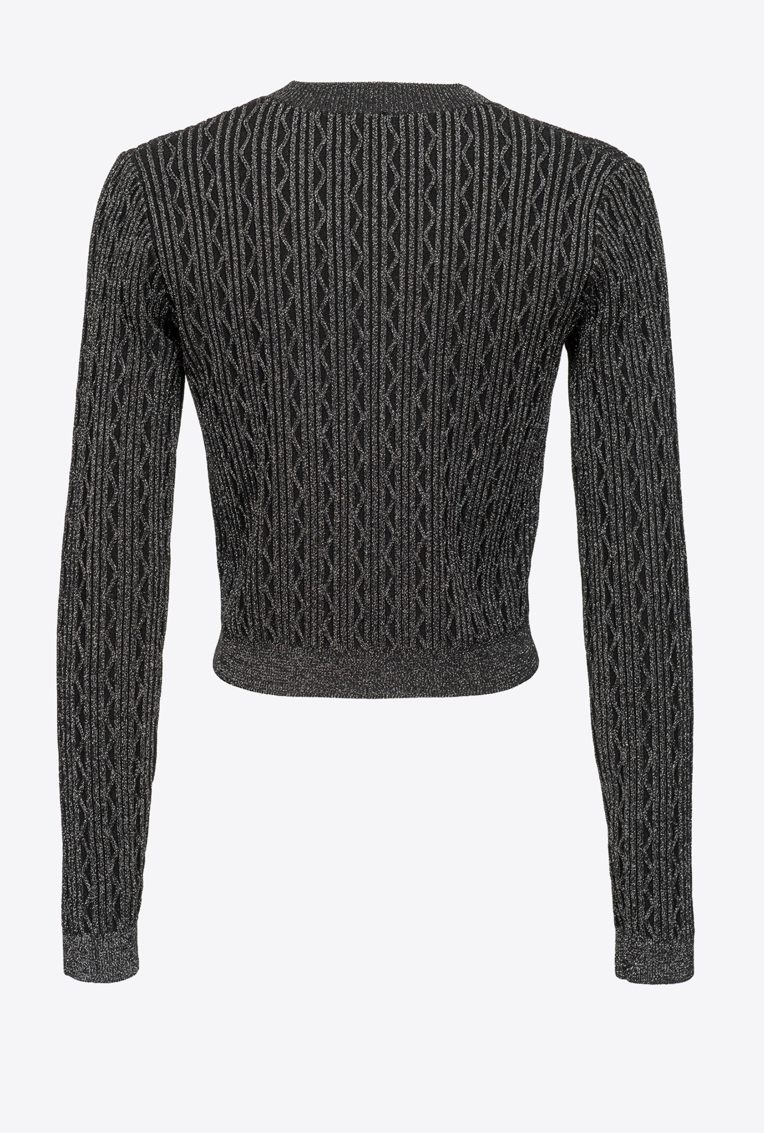 Cropped ribbed lurex cardigan