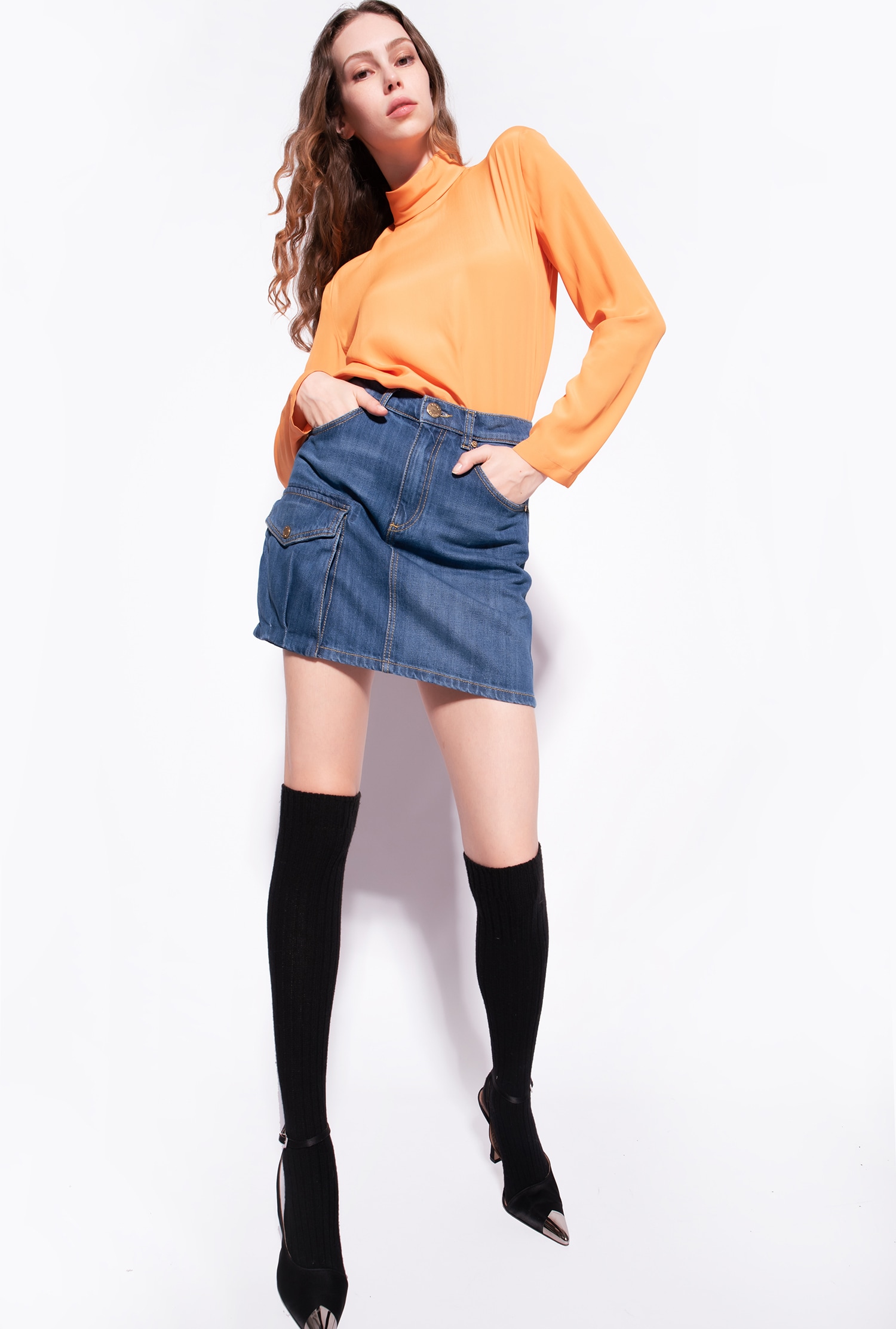 Polo-neck blouse