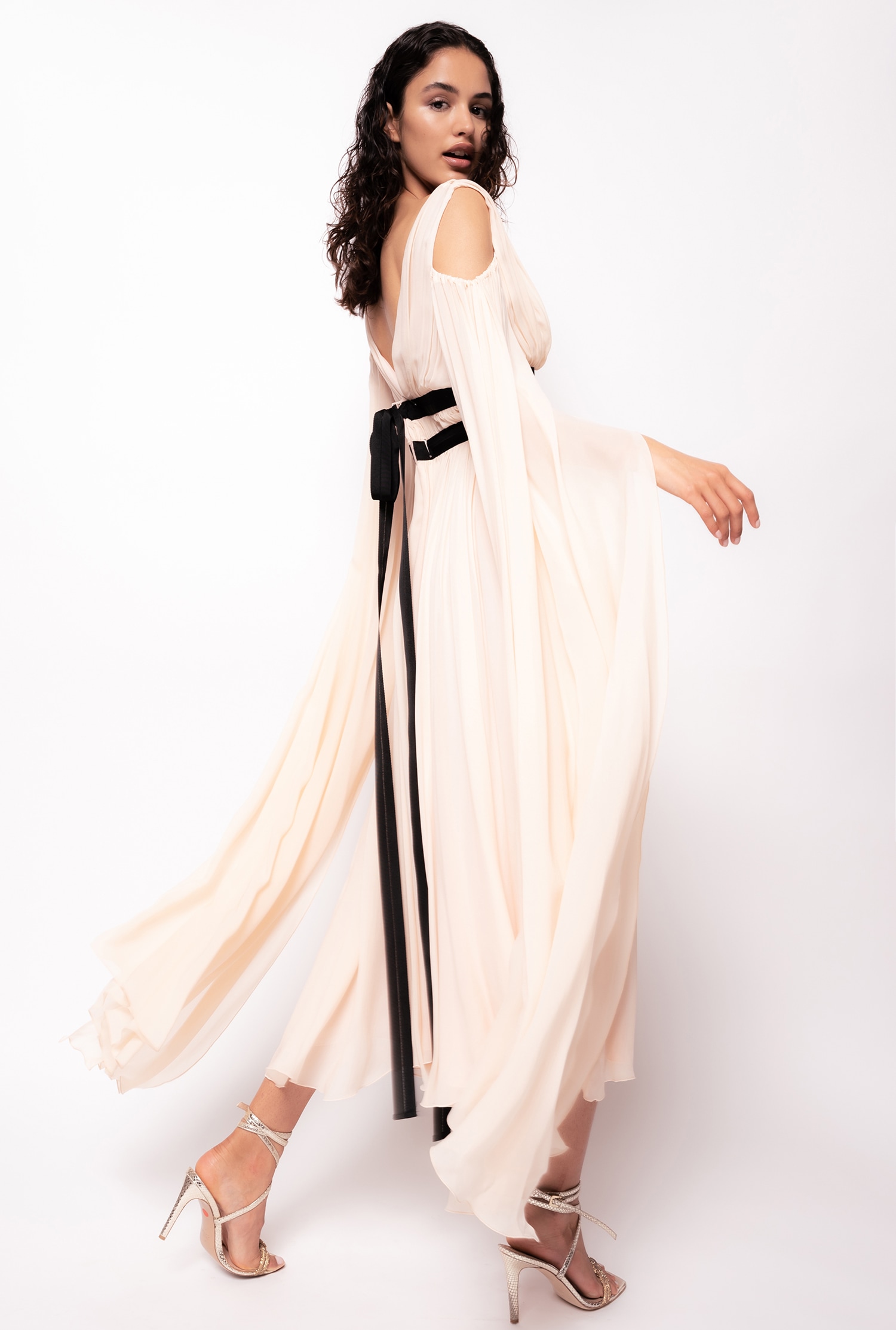 Off-the-shoulder midi dress