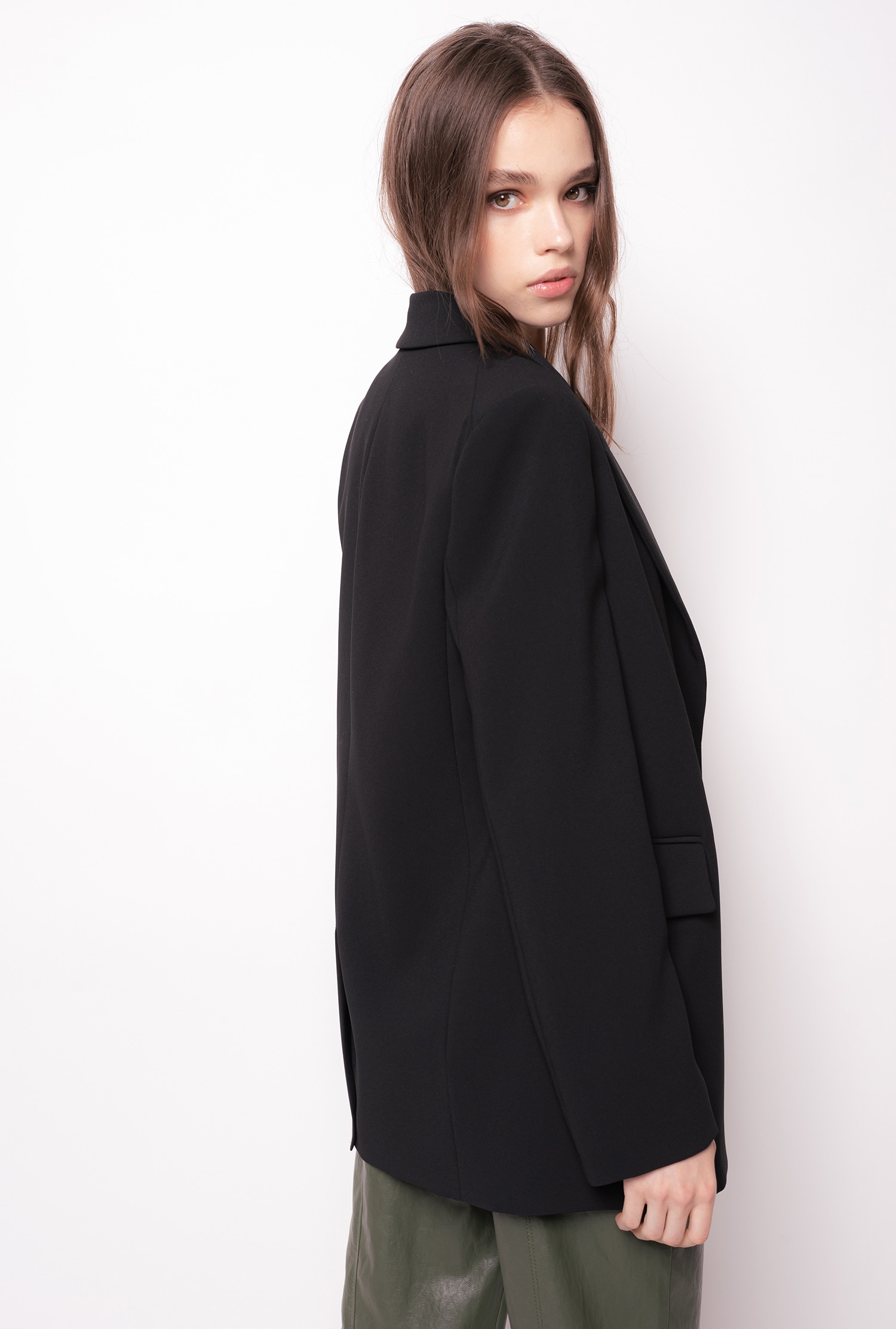 Single-breasted stretch crêpe blazer