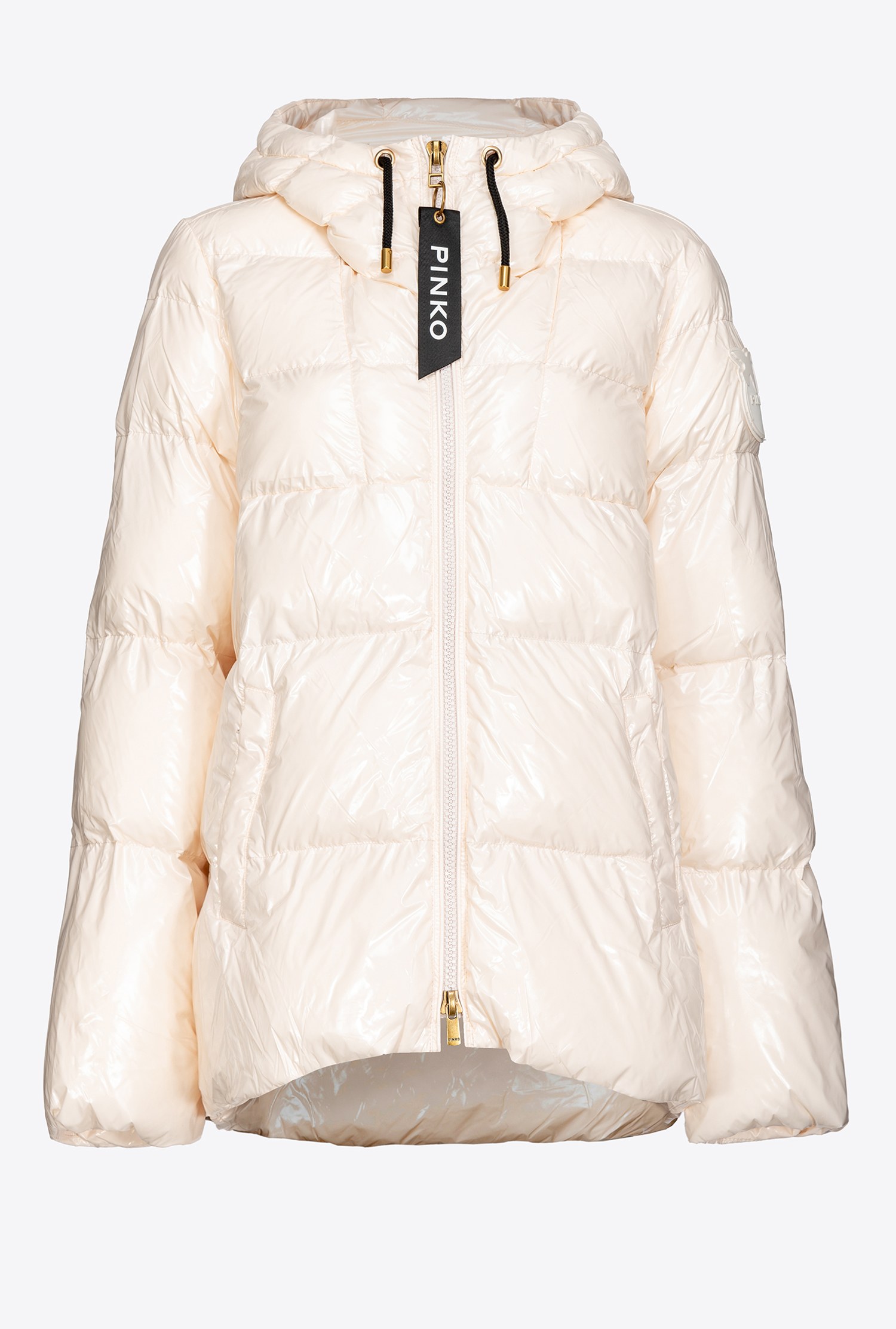 Crystal nylon pea jacket