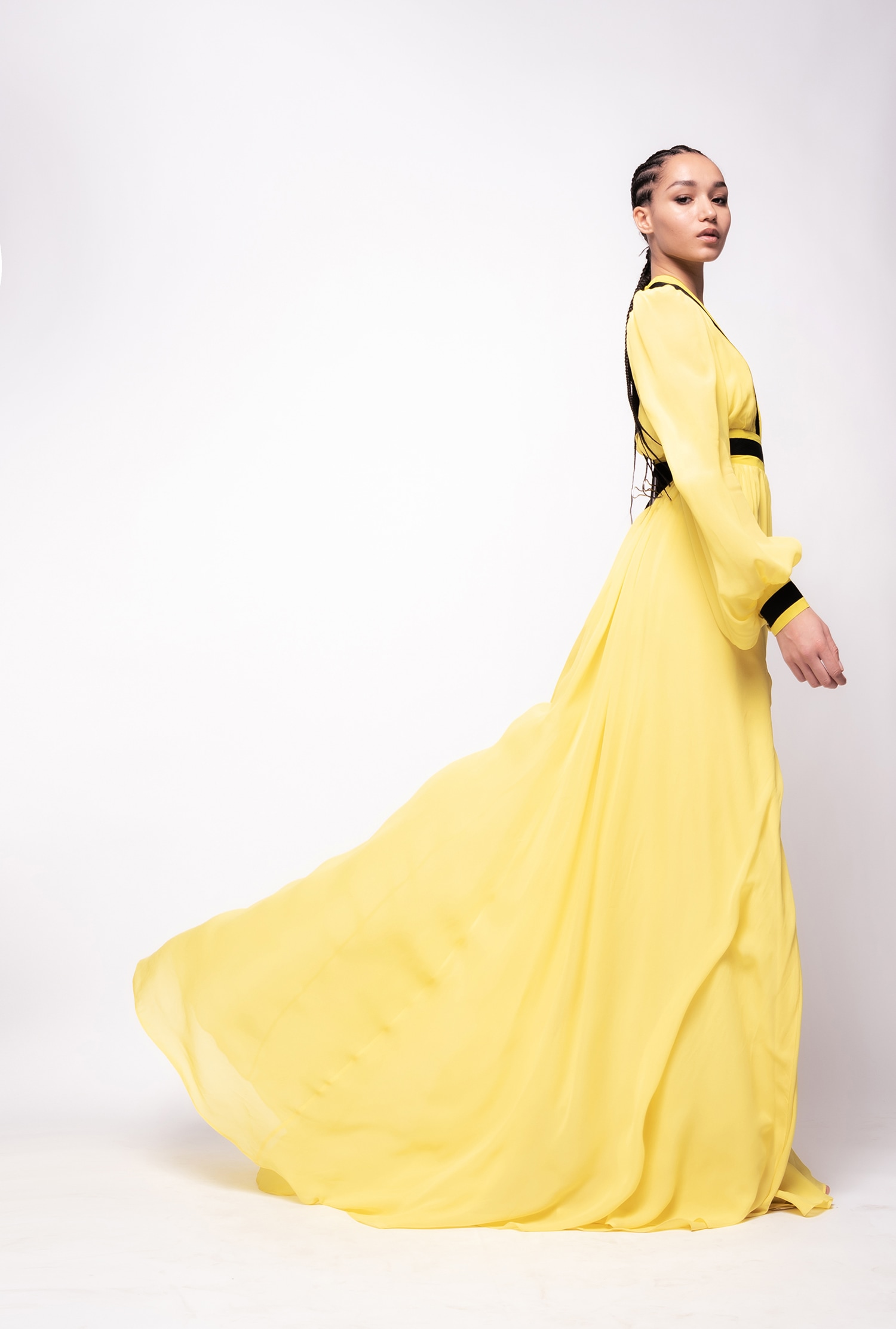 Long, elegant georgette dress