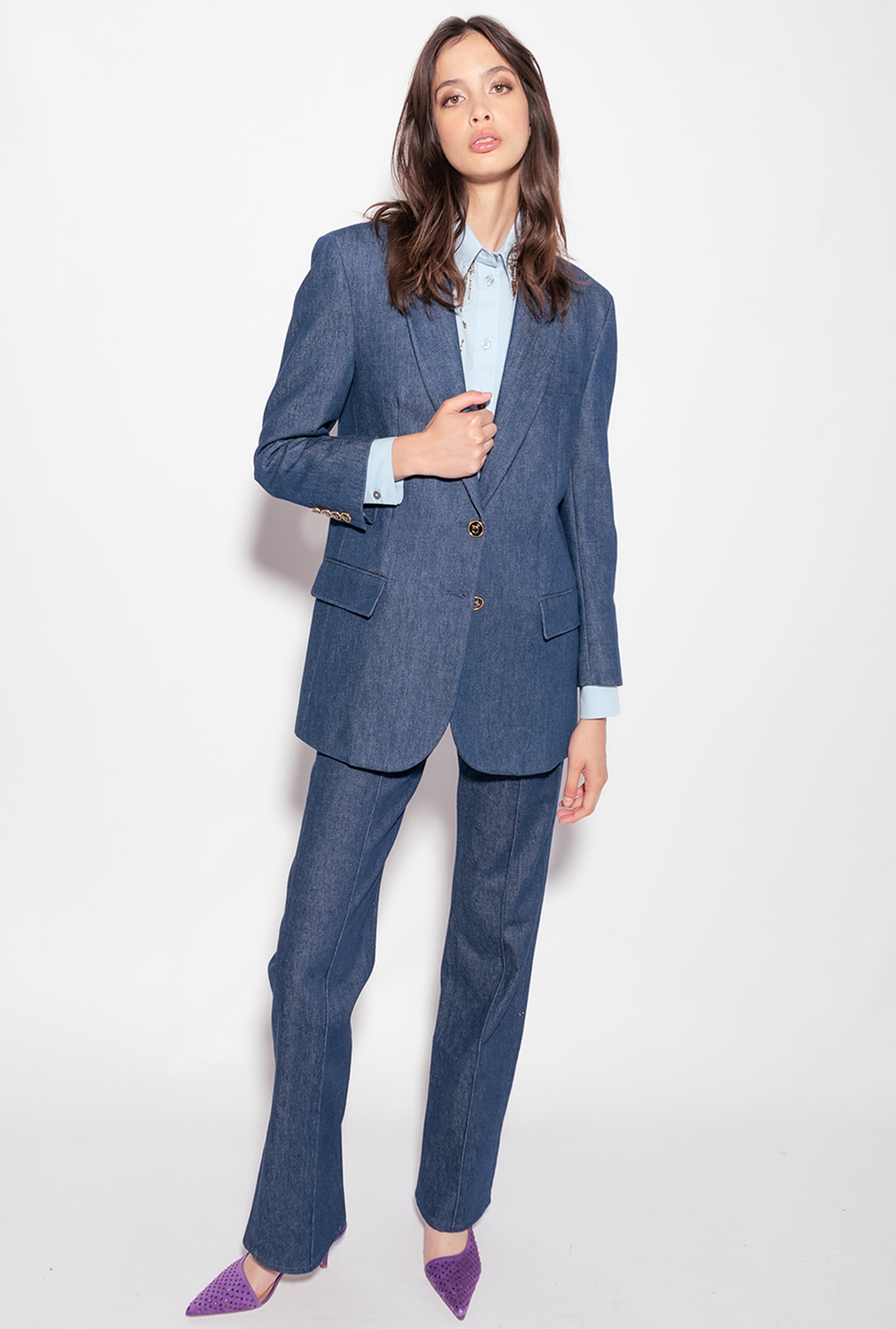 Poplin shirt with embroidery