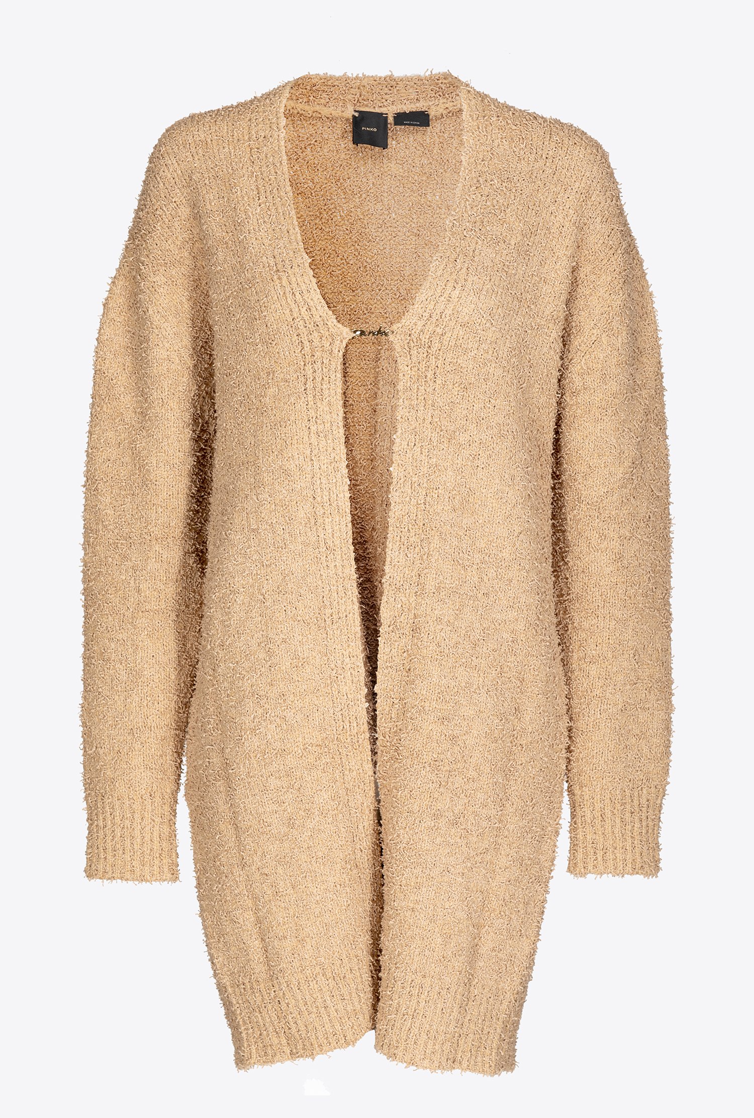 Cardigan with logo hook