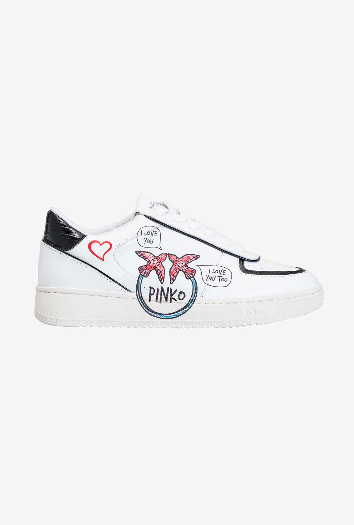 Flat sneakers with graffiti detail